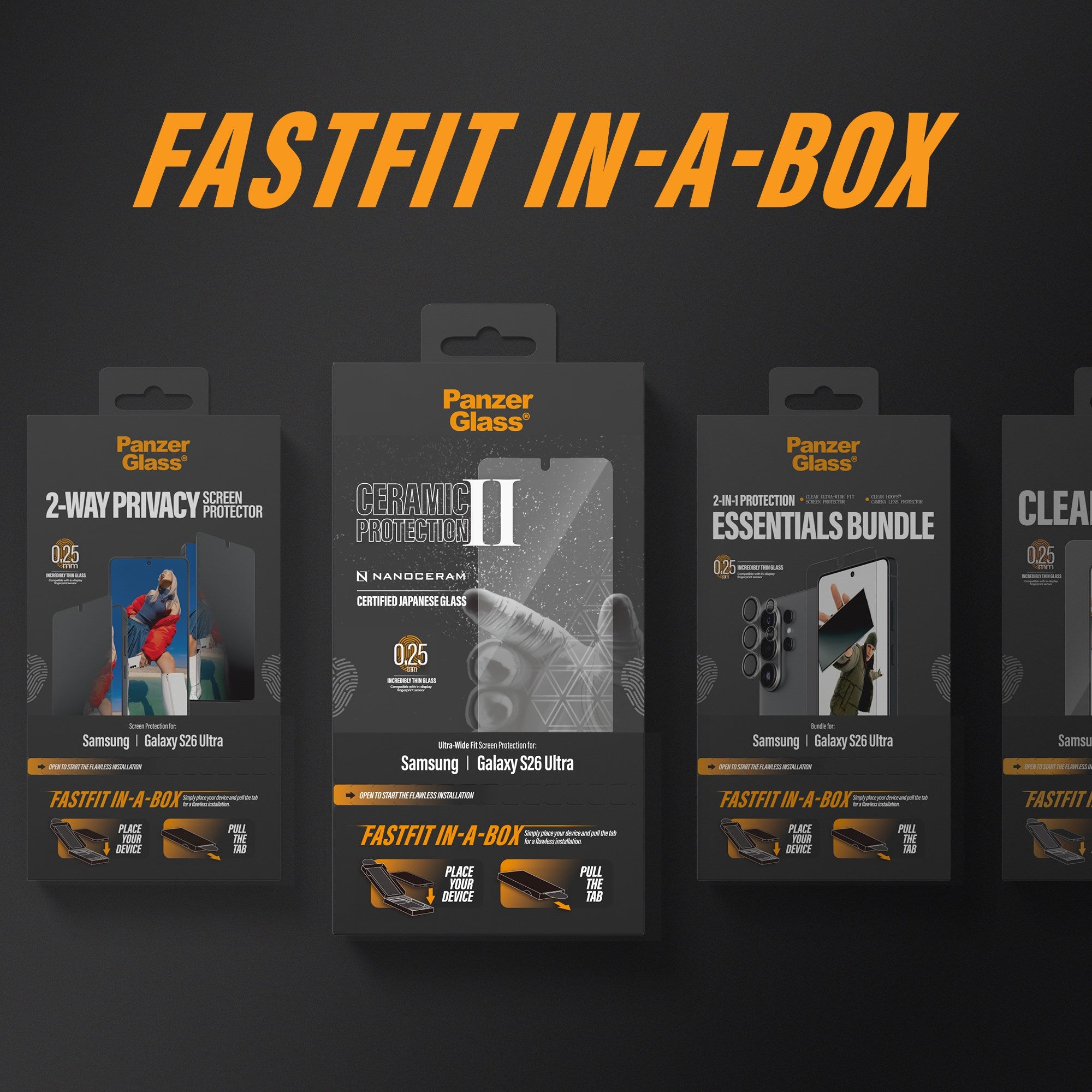PanzerGlass® Skærmbeskyttelse Samsung Galaxy S26 Ultra | Ultra-Wide Fit m. FASTFIT IN-A-BOX